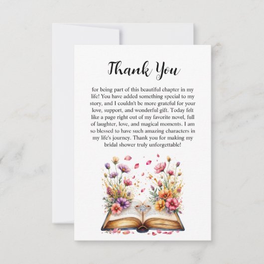 Boek- en ringthema bedankkaart kaart (Voorkant)