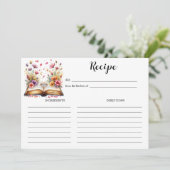 Boek- en ringthema Elegante receptkaart Kaart (Staand voorkant)