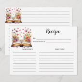 Boek- en ringthema Elegante receptkaart Kaart (Voorkant / Achterkant)