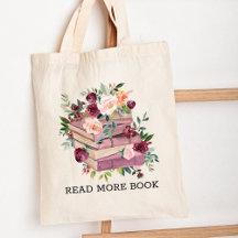 Boek en Roos Bloemen Bloemen lezen Quote Tas