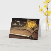 boek en Roos Moederdag Kaart (Gele Bloem)