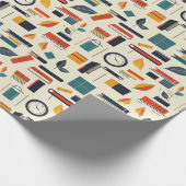 Boek en school inpakpapier (Hoek)