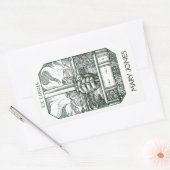 Boek en zwaard Bookplate Rechthoekige Sticker (Envelop)