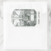 Boek en zwaard Bookplate Rechthoekige Sticker (Tas)