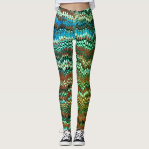 Boek Endpaper Marbling (Green Leaf) Leggings