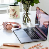 boek esthetiek met hartkaart & botanisch tweekleurige koffiemok