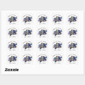 Boek ex-libris sterrenhemel uil vierkante sticker (Vel)