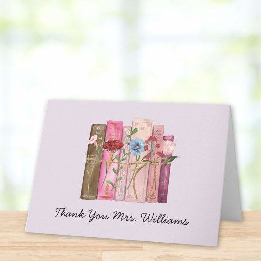 Boek Flower Pink Paarse Teacher Appreciation Day Kaart