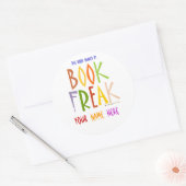 Boek Freak Bookplate Ronde Sticker (Envelop)