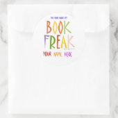 Boek Freak Bookplate Ronde Sticker (Tas)