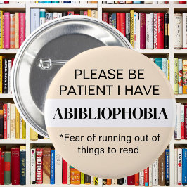 Boek gekke Abibliofobie boekenwurm lezen boeken Ronde Button 5,7 Cm