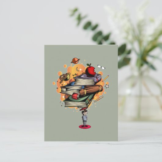 Boek Geleerd Briefkaart (Staand voorkant)