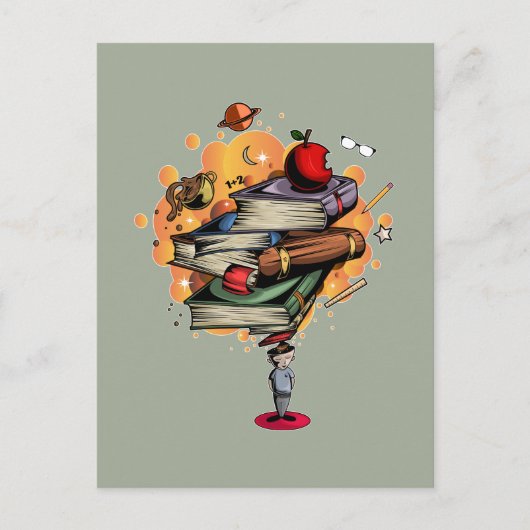 Boek Geleerd Briefkaart (Voorkant)