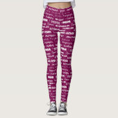Boek Genres Librarian Auteur Typografisch Patroon Leggings (Voorkant)