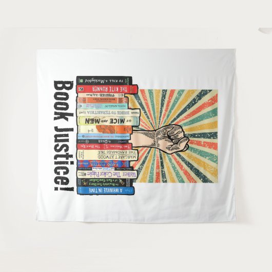 Boek Gerechtigheid! Wandkleed (Voorkant (horizontaal))