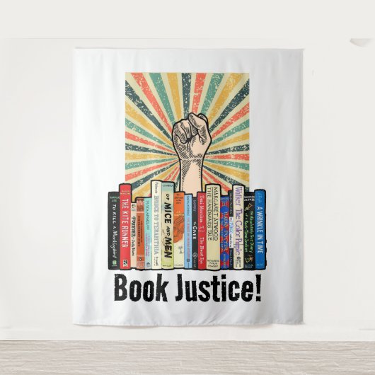 Boek Gerechtigheid! Wandkleed (Voorkant)
