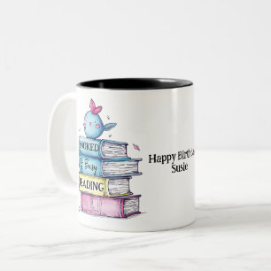 Boek gereserveerd & druk leesmok   Grappige introv Tweekleurige Koffiemok