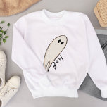 Boek Ghost Illustratie Halloween Trui<br><div class="desc">Een modern en speels Halloween sweatshirt,  met een handgetekende witte geest met handgeschreven tekst gezegde,  "Boe!" Bestel er een voor de hele Boo-crew om te matchen!</div>