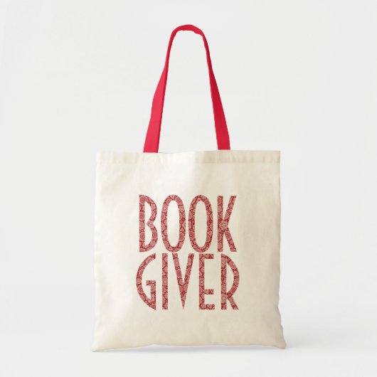 Boek Giver-Cute Quote in Bourgogne Rood en Wit Tote Bag (Voorkant)