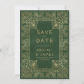 boek Green Gold Wedding Save the Date Kaart (Voorkant)