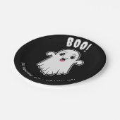 Boek Halloween Ghost Custom Text Zwart-Wit Papieren Bordje (Gekanteld)