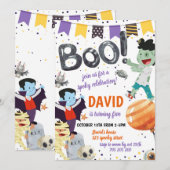 Boek Halloween Kids Verjaardagsfeest Spooky Kostuu Kaart (Voorkant / Achterkant)