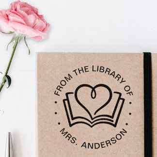 Boek Hart Liefde Uit De Bibliotheek Van Naam Rubberstempel