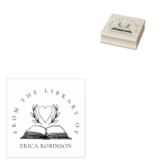  Boek Hart uit de Library of Custom Rubberstempel (Gestempeld)