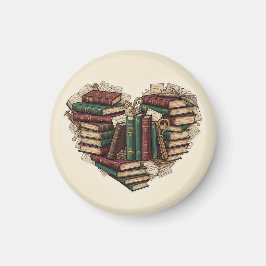Boek Hartmagneet | Vintage Esthetische Lezer Kunst Magneet