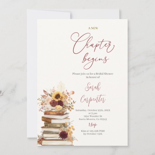 Boek Herfst Bruids Douche Uitnodiging (Voorkant)