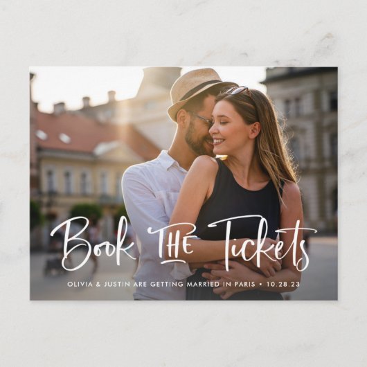 Boek het Band van de Bestemming van Tickets sparen Aankondigingskaart (Voorkant)