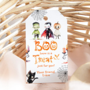 Boek hier is een traktatie voor je Halloween feest Cadeaulabel