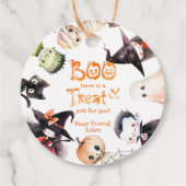 Boek hier is een traktatie voor u Halloween dank u Bedankjes Labels (Voorkant)