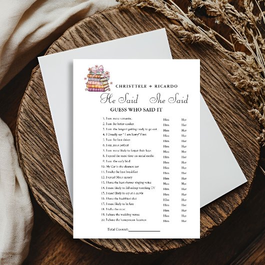 Boek Hij zei dat ze zei Vrijgezellenfeest spel kaa Aankondiging