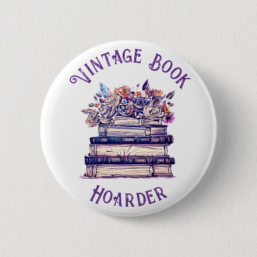 Boek Hoarder Ronde Button 5,7 Cm (Voorkant)