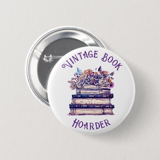 Boek Hoarder Ronde Button 5,7 Cm (Voorkant /achterkant)