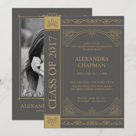 Boek Hoesje Bewerkbare Kleur Afstuderen Aankondigi Kaart (Voorkant / Achterkant)