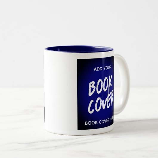 Boek Hoesje Blauwe auteur Promotionele Boek Lancer Tweekleurige Koffiemok (Voorkant rechts)