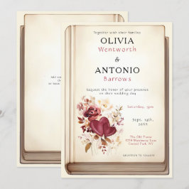  Boek Hoesje Elegant Romantisch Huwelijk Kaart