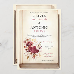 Boek Hoesje Elegant Romantisch Huwelijk Kaart