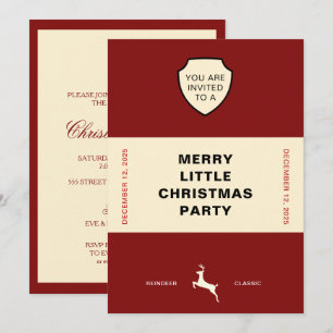 BOEK HOESJE REINDEER CHRISTMAS PARTY INVITATION KAART
