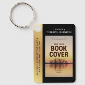 Boek Hoesje Writer Promotie QR Code Gold Effect Sleutelhanger (Voorkant)