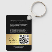 Boek Hoesje Writer Promotie QR Code Gold Effect Sleutelhanger (Achterkant)