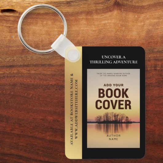 Boek Hoesje Writer Promotie QR Code Gold Effect Sleutelhanger (Voorkant)