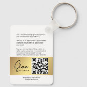 Boek Hoesje Writer Promotie QR Code Gold Effect Sleutelhanger (Achterkant)