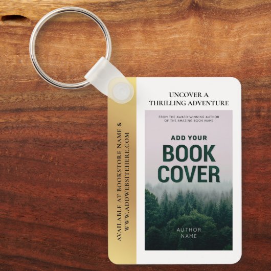 Boek Hoesje Writer Promotie QR Code Gold Effect Sleutelhanger (Voorkant)