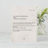 boek huwelijksuitnodiging kaart (Staand voorkant)