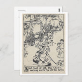 boek illustratie Circus Clown Briefkaart (Voorkant / Achterkant)