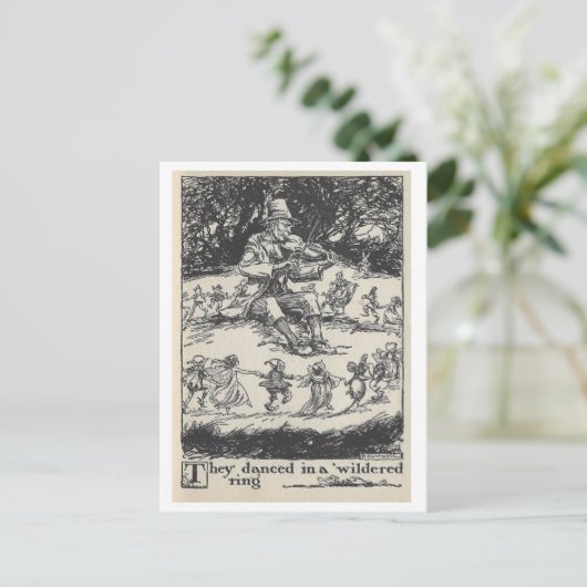  boek illustratie dansen elfen elfen briefkaart (Staand voorkant)