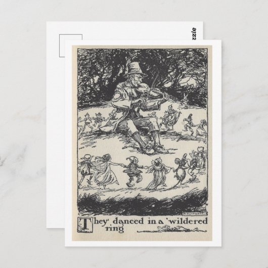  boek illustratie dansen elfen elfen briefkaart (Voorkant / Achterkant)